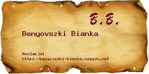Benyovszki Bianka névjegykártya